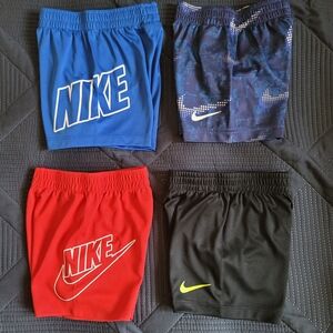 Nike Kids' Athletic Shorts Set - Blue, Red, Black, and Navy